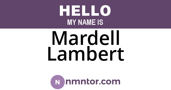 Mardell Lambert
