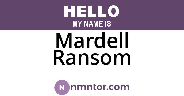 Mardell Ransom