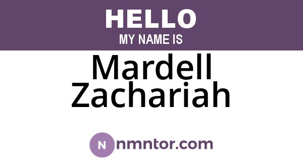 Mardell Zachariah