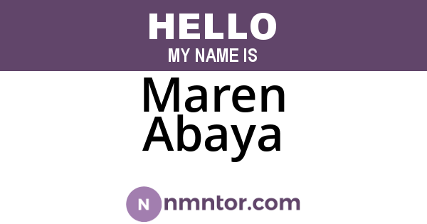 Maren Abaya