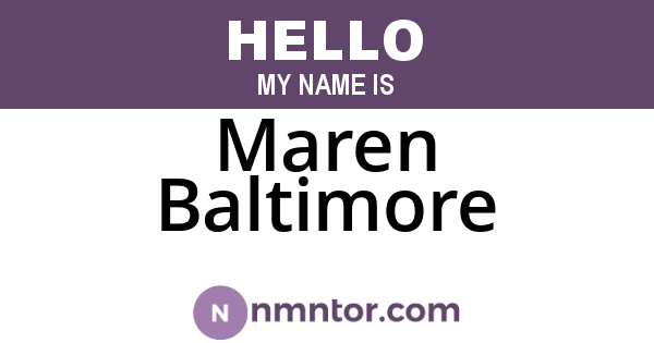 Maren Baltimore