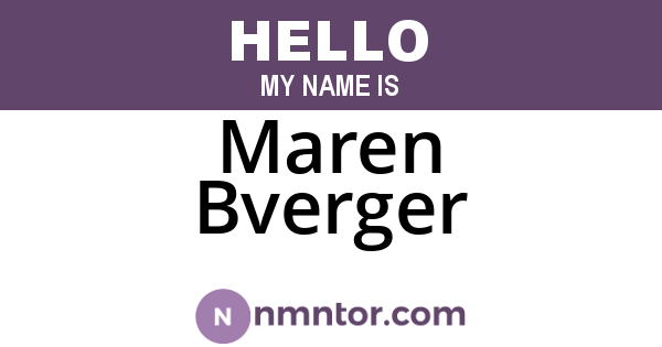 Maren Bverger