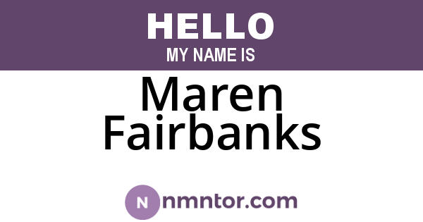 Maren Fairbanks