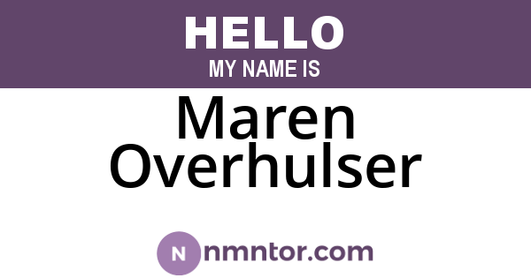 Maren Overhulser