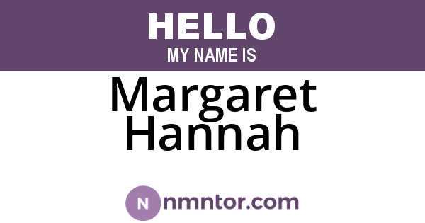 Margaret Hannah
