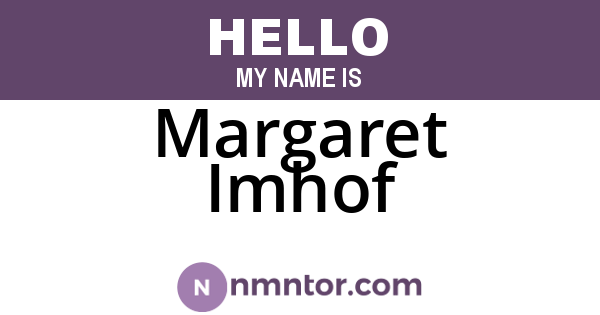 Margaret Imhof