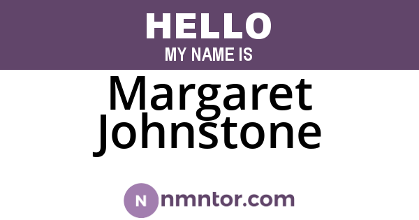 Margaret Johnstone