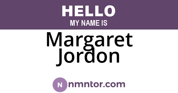 Margaret Jordon