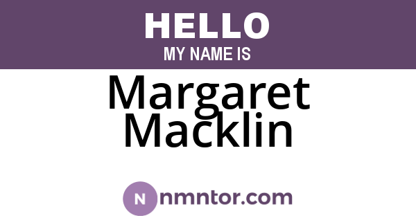 Margaret Macklin