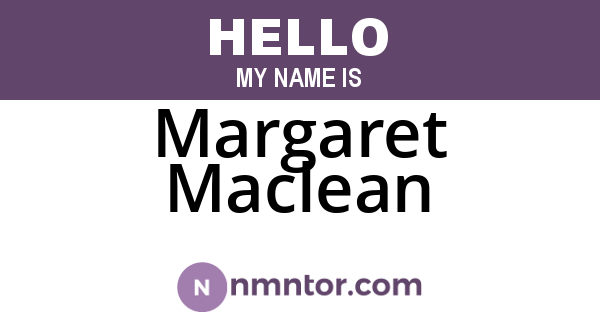 Margaret Maclean