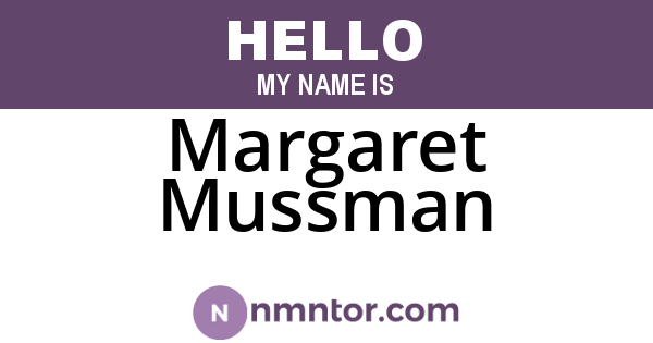 Margaret Mussman