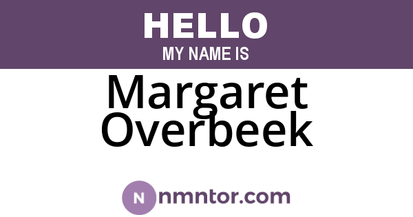 Margaret Overbeek
