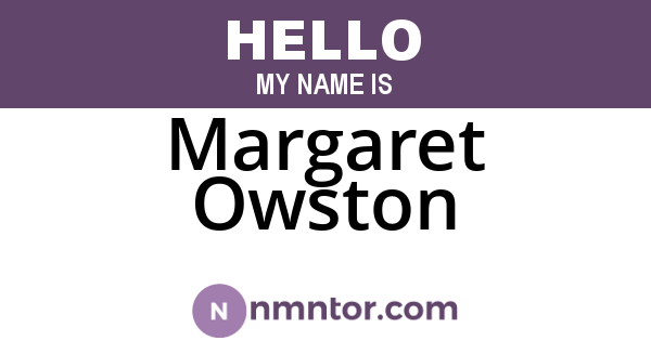 Margaret Owston