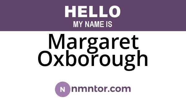 Margaret Oxborough