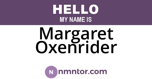 Margaret Oxenrider