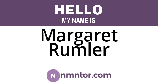 Margaret Rumler