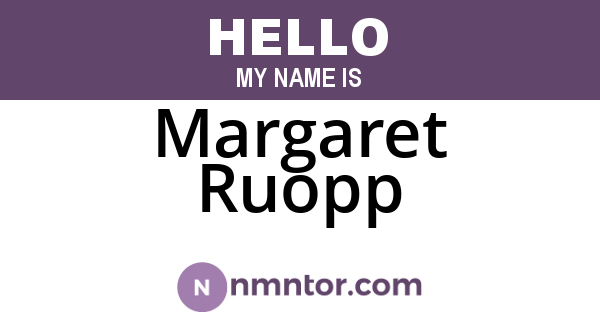 Margaret Ruopp