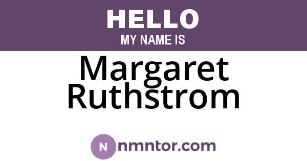 Margaret Ruthstrom