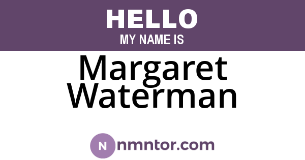 Margaret Waterman
