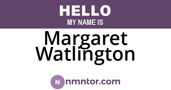 Margaret Watlington