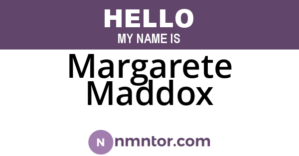 Margarete Maddox
