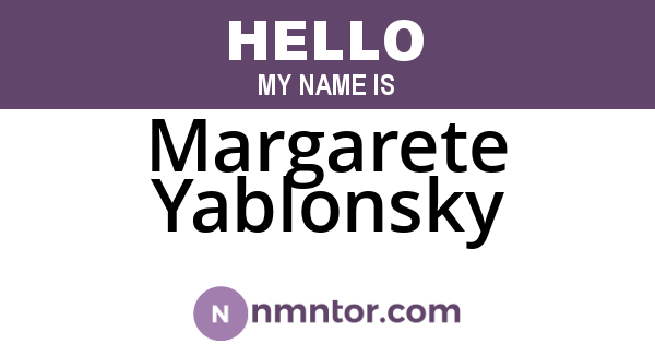 Margarete Yablonsky