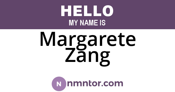 Margarete Zang