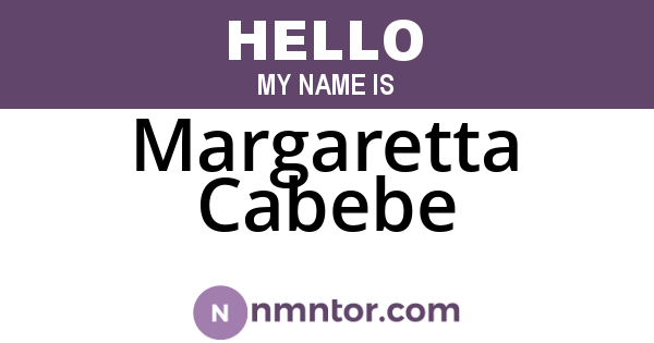 Margaretta Cabebe