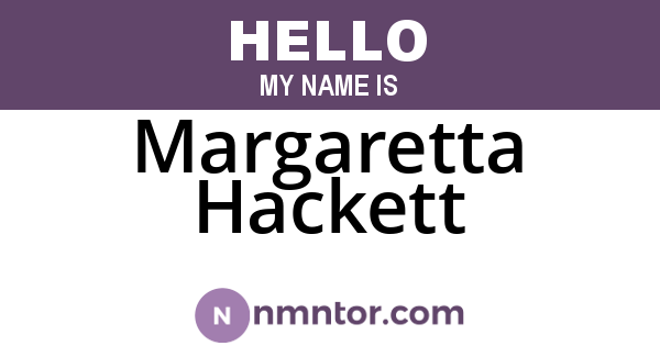Margaretta Hackett