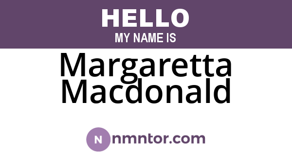 Margaretta Macdonald