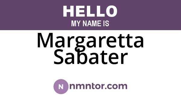 Margaretta Sabater