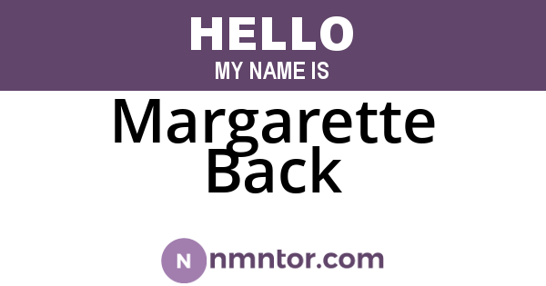 Margarette Back