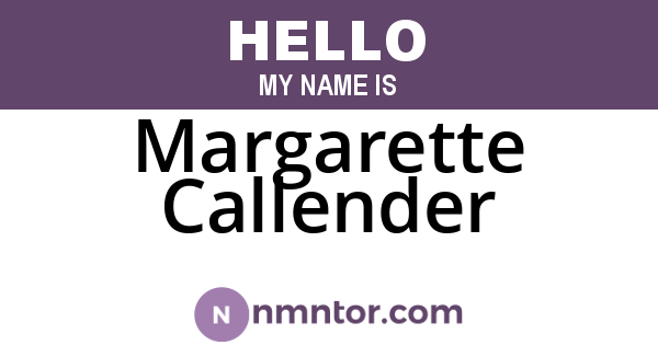 Margarette Callender