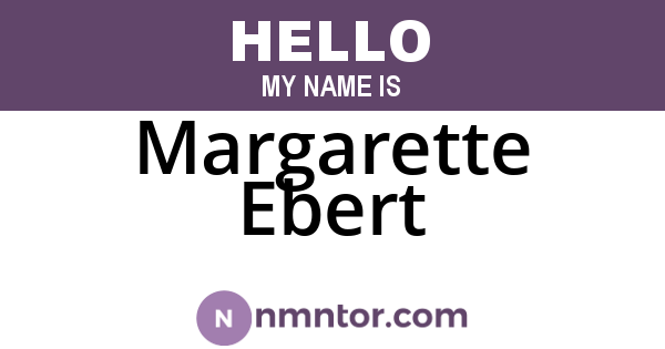 Margarette Ebert