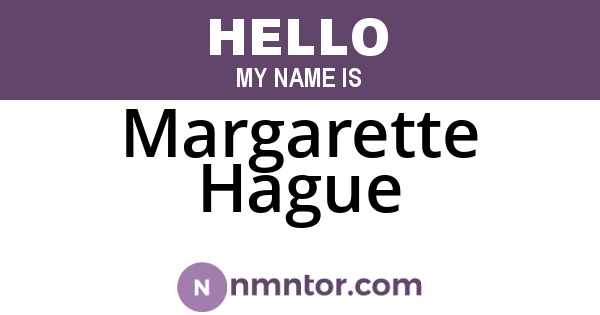 Margarette Hague