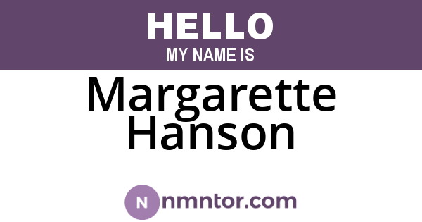 Margarette Hanson