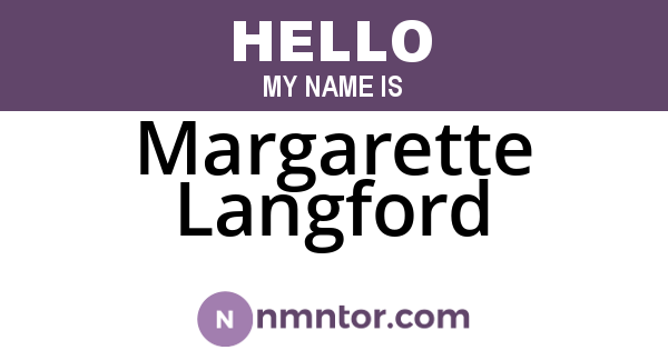 Margarette Langford
