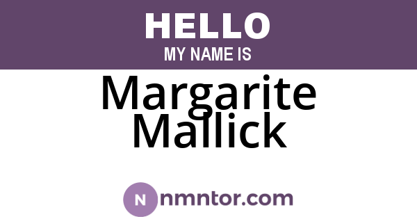 Margarite Mallick
