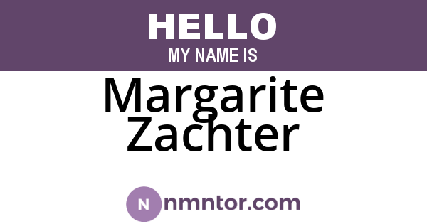 Margarite Zachter