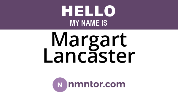 Margart Lancaster