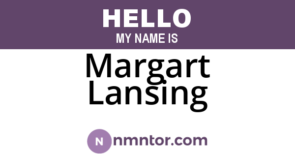 Margart Lansing