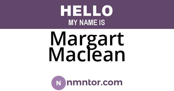 Margart Maclean