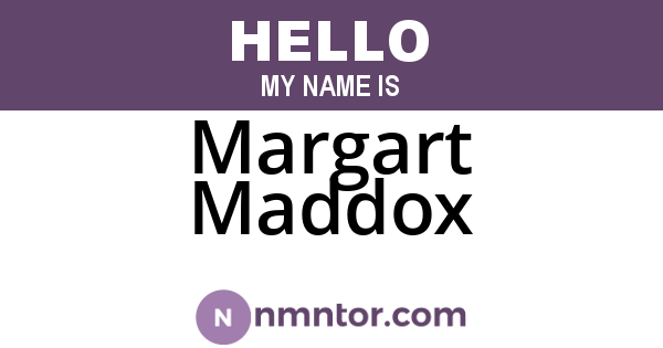 Margart Maddox