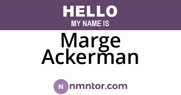 Marge Ackerman