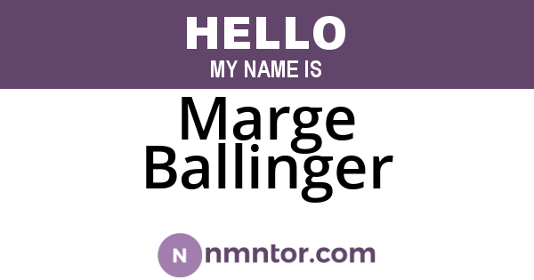Marge Ballinger