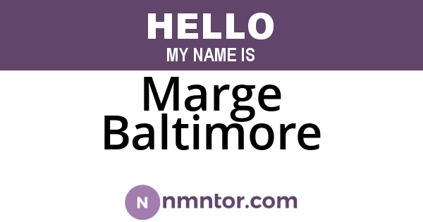 Marge Baltimore