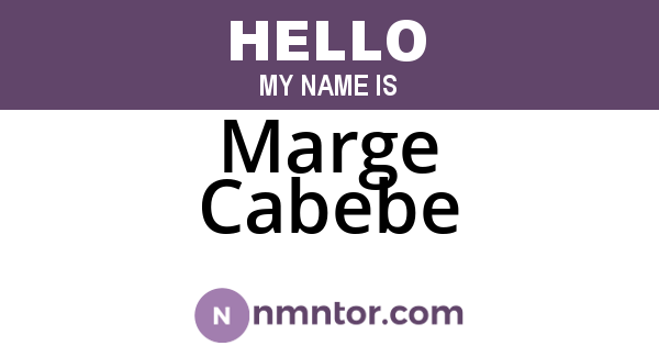Marge Cabebe