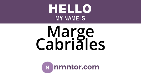 Marge Cabriales