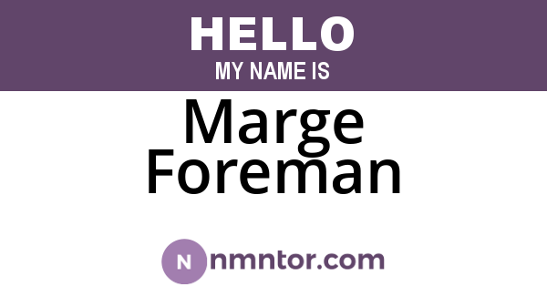 Marge Foreman