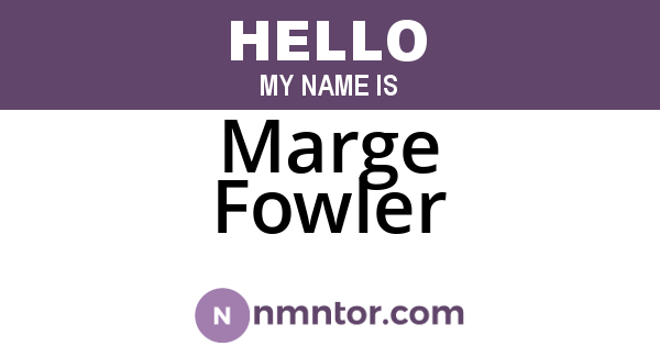 Marge Fowler